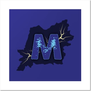 Monogram M Stormy Posters and Art